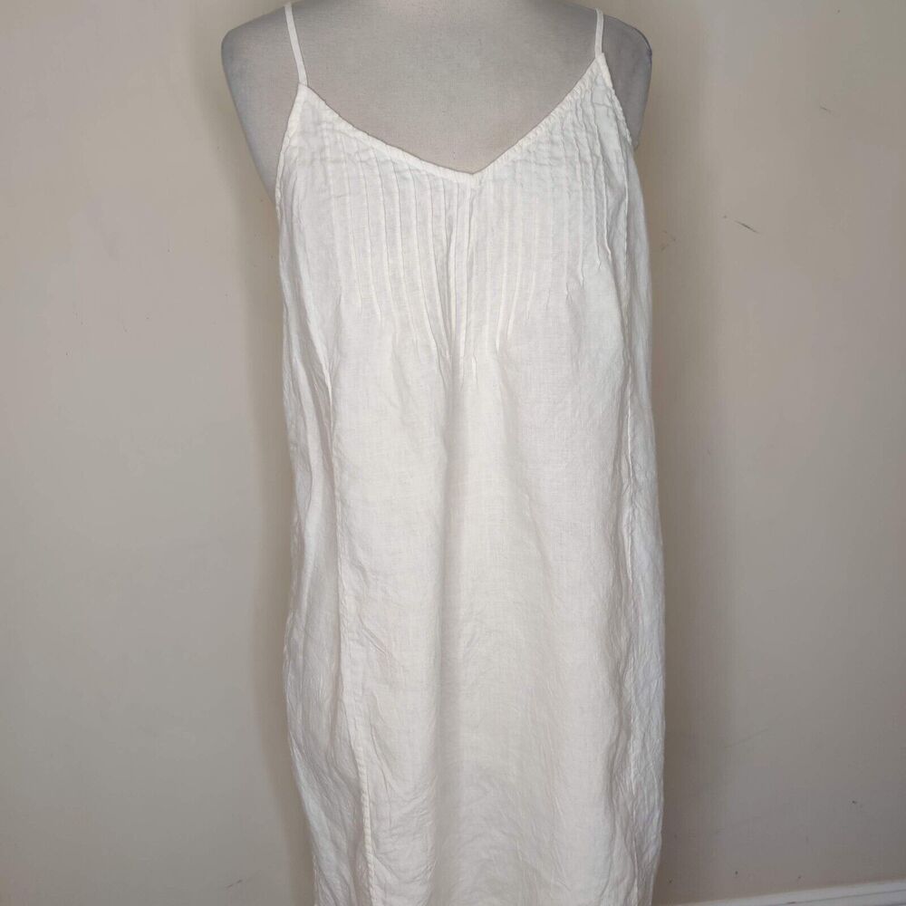 Boden Linen Sleeveless Dress White Tank Dress - Picture 3 of 9